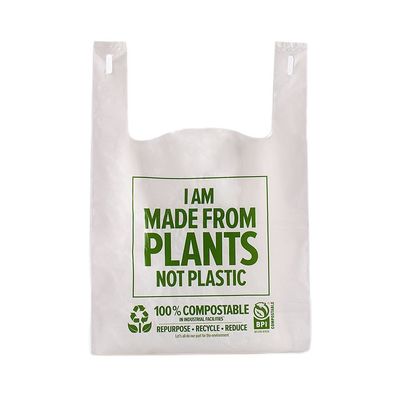 Personalisiertes LOGO Biologisch abbaubares Maisstärke PLA PBAT T-Shirt-Taschen Einkaufstaschen Kompostierbare Plastiktüten
