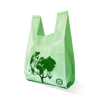 Personalisiertes LOGO Biologisch abbaubares Maisstärke PLA PBAT T-Shirt-Taschen Einkaufstaschen Kompostierbare Plastiktüten