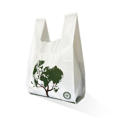 Personalisiertes LOGO Biologisch abbaubares Maisstärke PLA PBAT T-Shirt-Taschen Einkaufstaschen Kompostierbare Plastiktüten