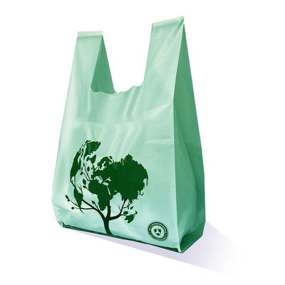 Personalisiertes LOGO Biologisch abbaubares Maisstärke PLA PBAT T-Shirt-Taschen Einkaufstaschen Kompostierbare Plastiktüten