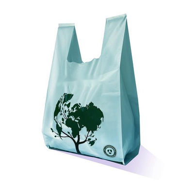 Personalisiertes LOGO Biologisch abbaubares Maisstärke PLA PBAT T-Shirt-Taschen Einkaufstaschen Kompostierbare Plastiktüten