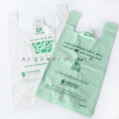 OEM biologisch abbaubare Einkaufstüte PBAT PLA Maisstärke EN13432 Norm