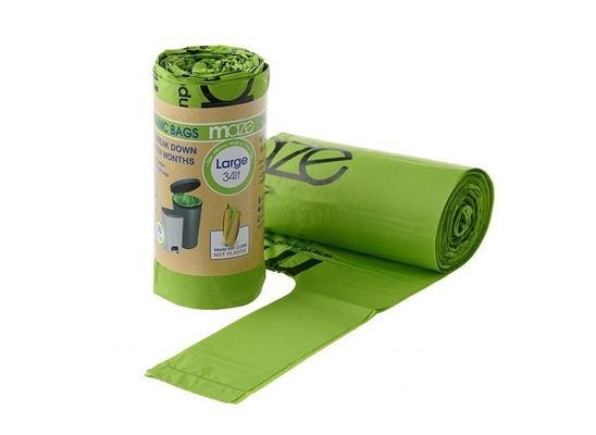 Abfall Kompostierbare Plastikmüllsäcke 13 Gallonen Grün-Weiß-Plastik