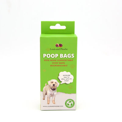 Biologisch abbaubare Kompostierbare Poo Bags für Hundeabfälle Grün OEM