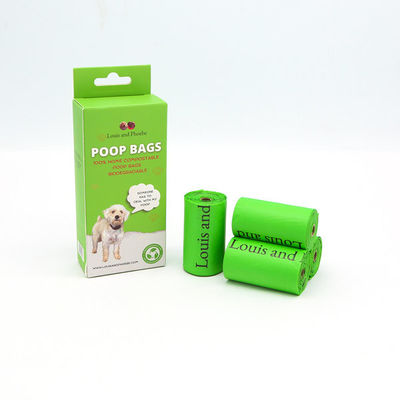 Biologisch abbaubare Kompostierbare Poo Bags für Hundeabfälle Grün OEM