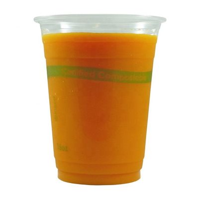 Durchsichtige, kompostierbare, biologisch abbaubare PLA-Becher für Soda-Tee