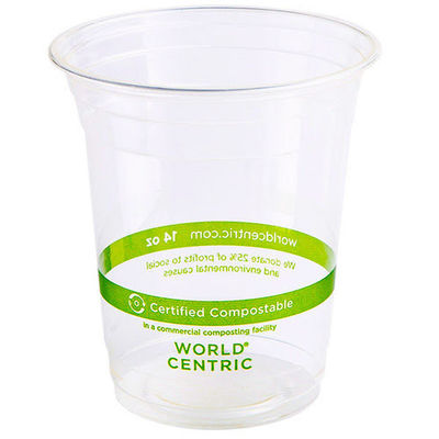 Logo gedruckt Kompostierbare Becher Klar umweltfreundliche Plastikbecher 20oz