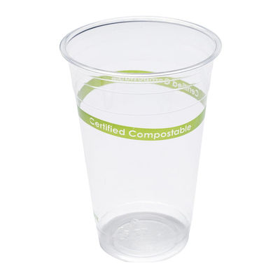 PLA Bio Kompostierbare klare Tassen mit Deckel 16 Oz Trinkmilch Tee Tasse