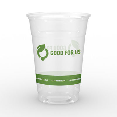 PLA Bio Kompostierbare klare Tassen mit Deckel 16 Oz Trinkmilch Tee Tasse