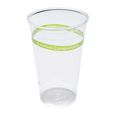 PLA Kompostierbare biologisch abbaubare Plastikbecher 12 Oz für kalte Getränke